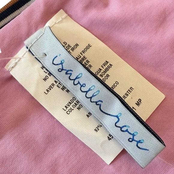 Isabella Rose Striped Pink and Black Bikini Set Size Small NWT - Picture 9 of 15